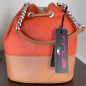 Italian Leather bucket bag with tags